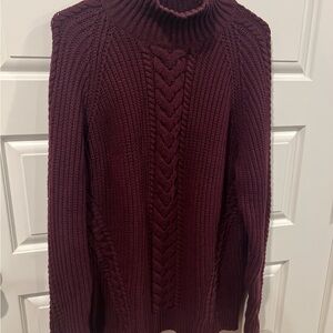 Lululemon Athletica Burgundy Loose Turtleneck Sweater